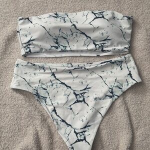 Marble Print Bikini Set
